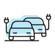 Zwei Elektroautos als Icon 