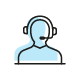 User mit Headset als Icon 