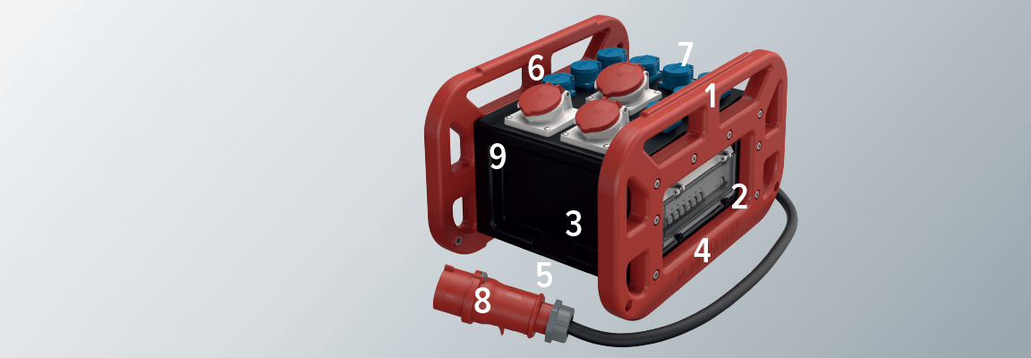 Merkmale der mobilen Steckdosen-Verteiler EverBOX® Grip von MENNEKES