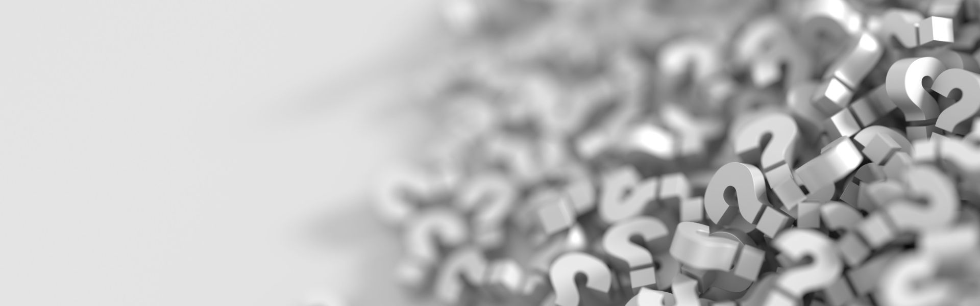 Illustration mit vielen Fragezeichen-Symbolen