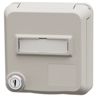 MENNEKES  Cepex-Daten-Anbausteckdose mit Schloss und Beschriftungsfeld, reinweiß 4604