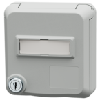 MENNEKES Cepex-Daten-Anbausteckdose mit Schloss und Beschriftungsfeld, weißaluminium 4626