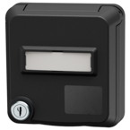 MENNEKES Cepex-Daten-Anbausteckdose mit Schloss und Beschriftungsfeld, tiefschwarz 4645