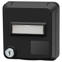 MENNEKES  Cepex-Daten-Anbausteckdose mit Schloss und Beschriftungsfeld, tiefschwarz 4645