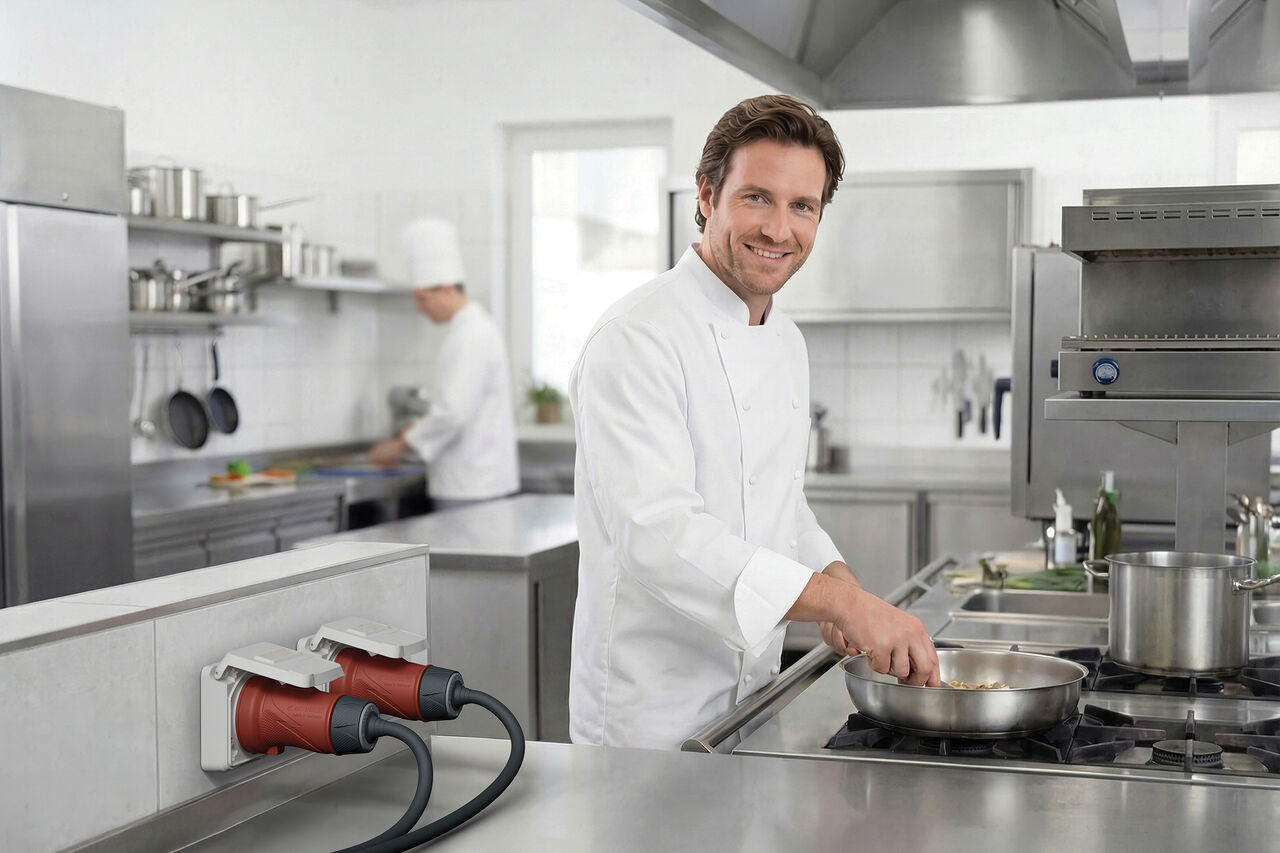 Imagebild Cepex-Anbausteckdosen in Großküchen