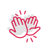 Icon mit zwei Händen beim High Five als Symbol für Teamarbeit und erfolgreiche Zusammenarbeit.