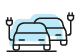 Zwei Elektroautos als Icon 