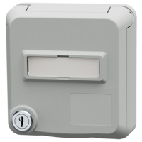 MENNEKES  Cepex-Daten-Anbausteckdose mit Schloss und Beschriftungsfeld, lichtgrau 4662