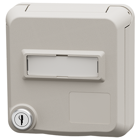 MENNEKES Cepex-Daten-Anbausteckdose mit Schloss und Beschriftungsfeld, reinweiß 4604