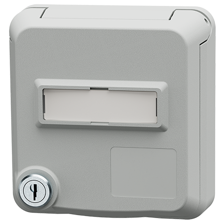 MENNEKES Cepex-Daten-Anbausteckdose mit Schloss und Beschriftungsfeld, lichtgrau 4642