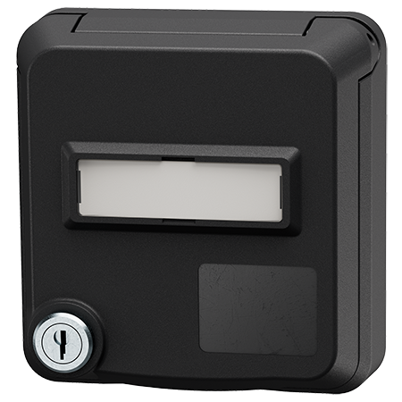 MENNEKES Cepex-Daten-Anbausteckdose mit Schloss und Beschriftungsfeld, tiefschwarz 4645